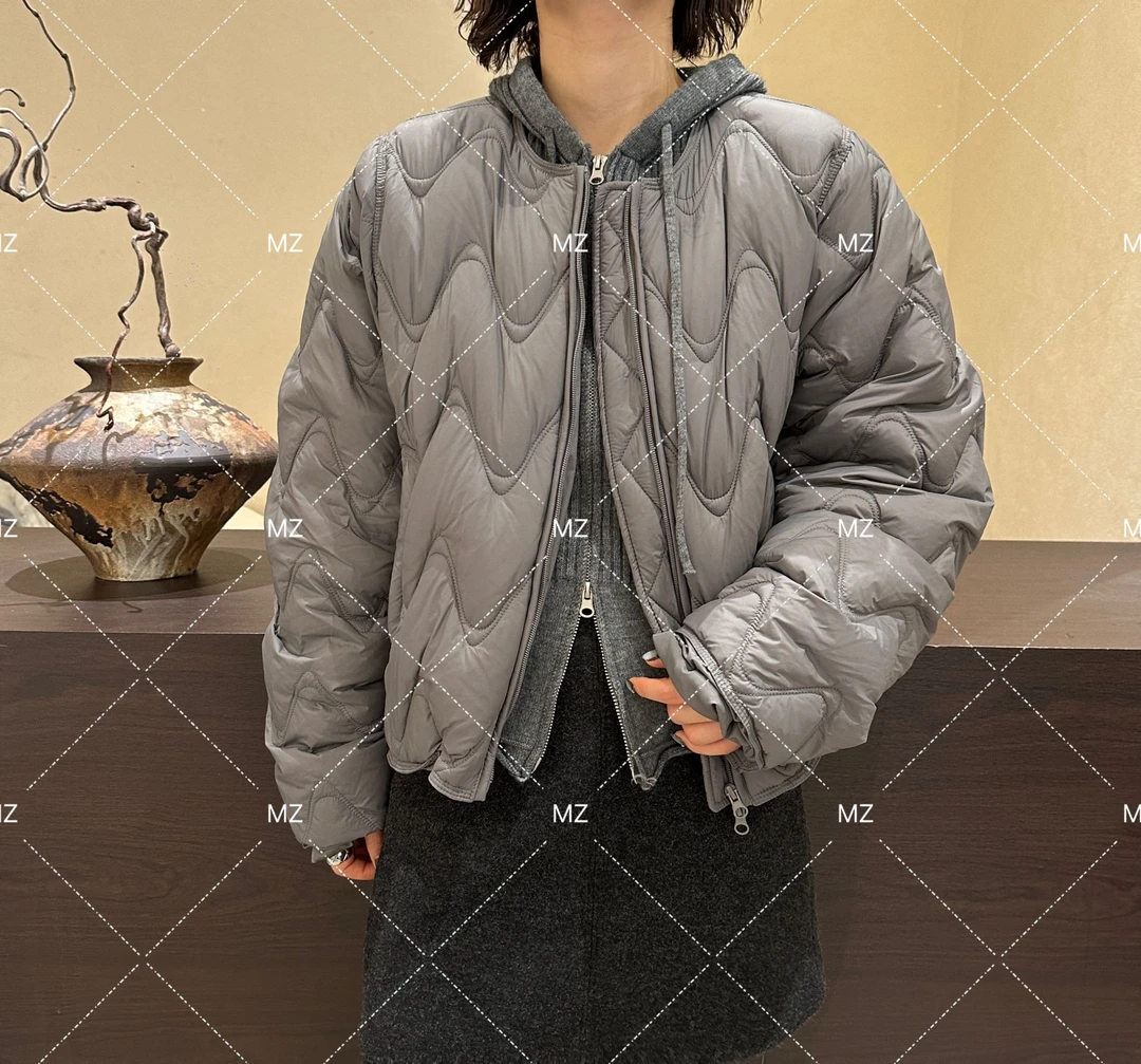 【格子家】冬季保暖波浪纹羽绒服B498