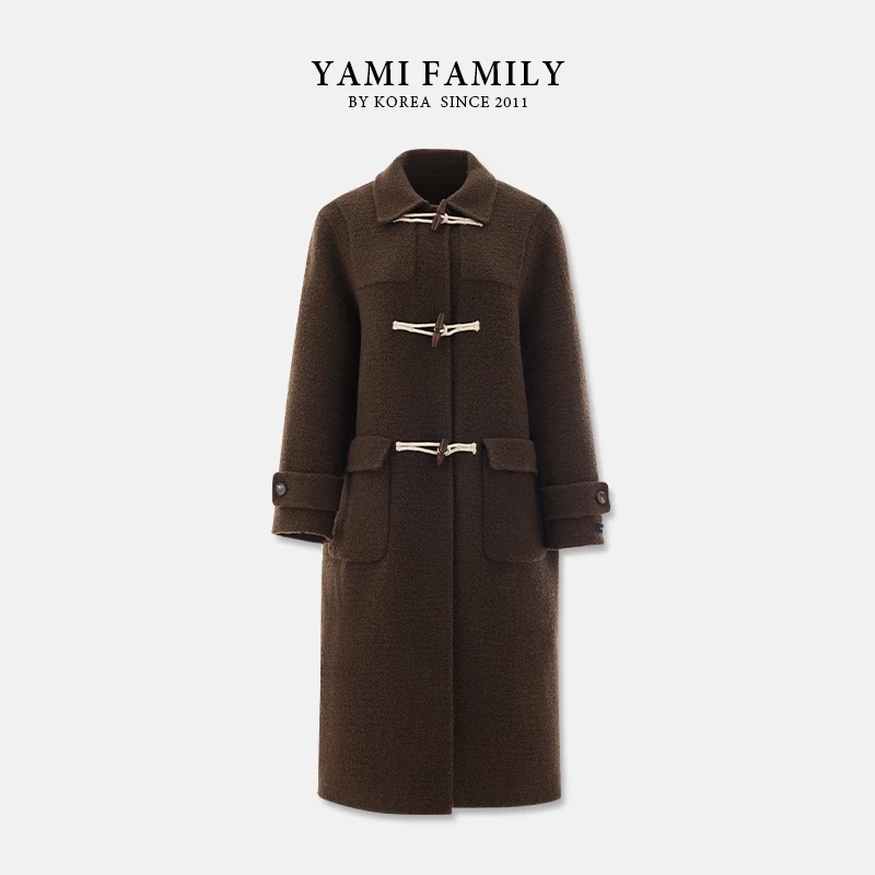 大连亚美【奶罐】YM 443 时尚休闲长款经典秋冬双面羊毛大衣外套