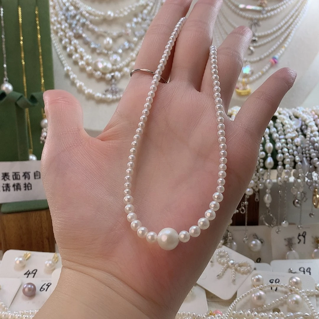 惜***贝颈饰淡水珍珠银S925镶嵌