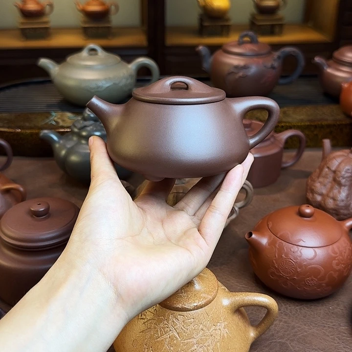 茶壶紫砂景舟石瓢，底槽清