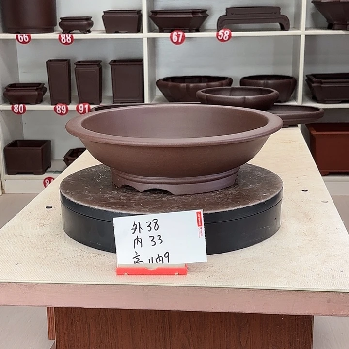 紫砂花盆下线圆大