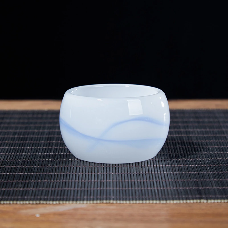 飘蓝琉璃茶杯琉璃主人杯泡茶品茗杯现代手工个人杯家用单杯喝茶杯