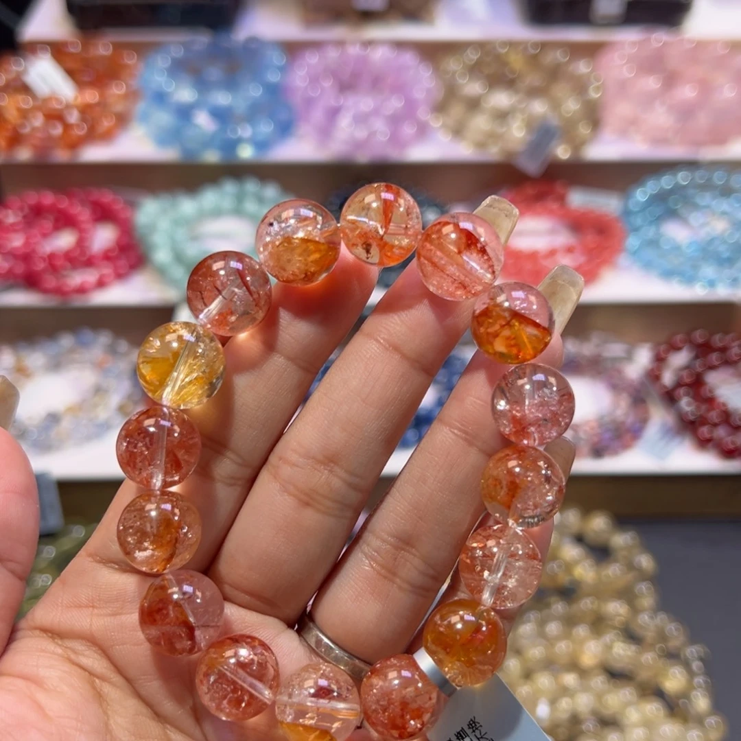 未镶嵌水晶手串闪灵胶花13mm