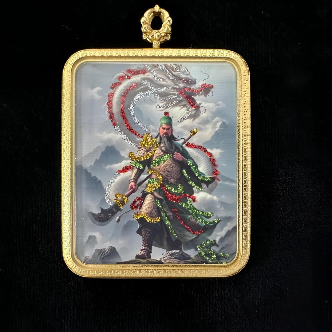 【雷令】关公关二爷唐卡钛钢吊坠
