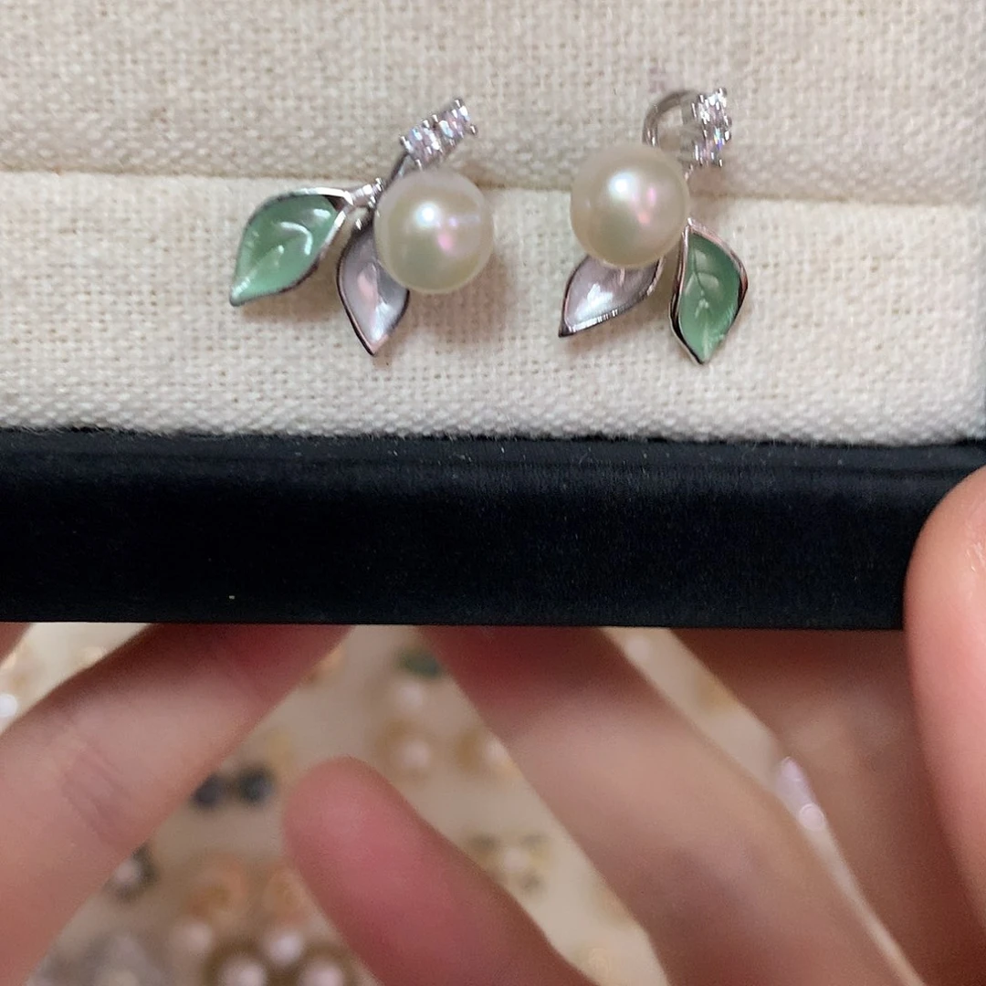 淡水珍珠耳饰合金