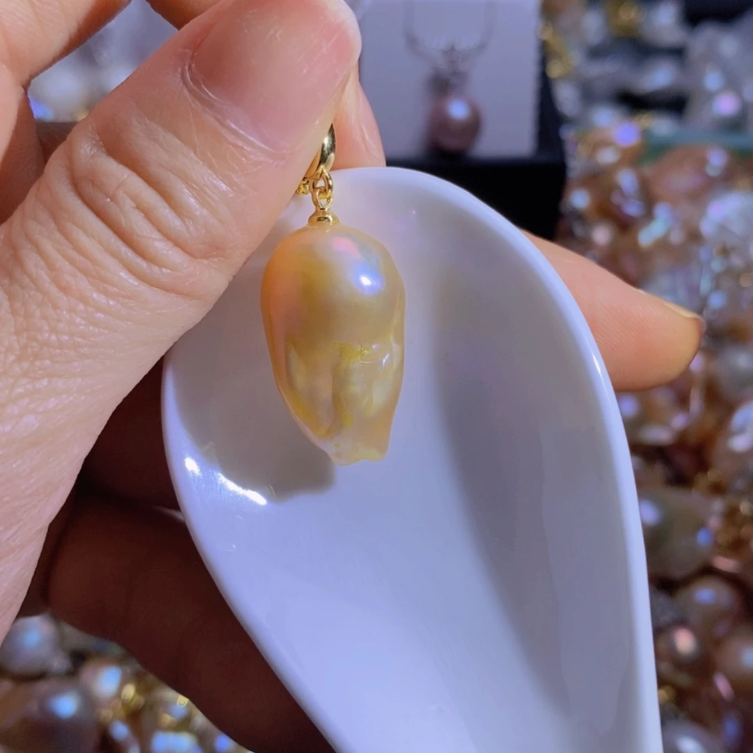 银S925镶嵌淡水珍珠微瑕