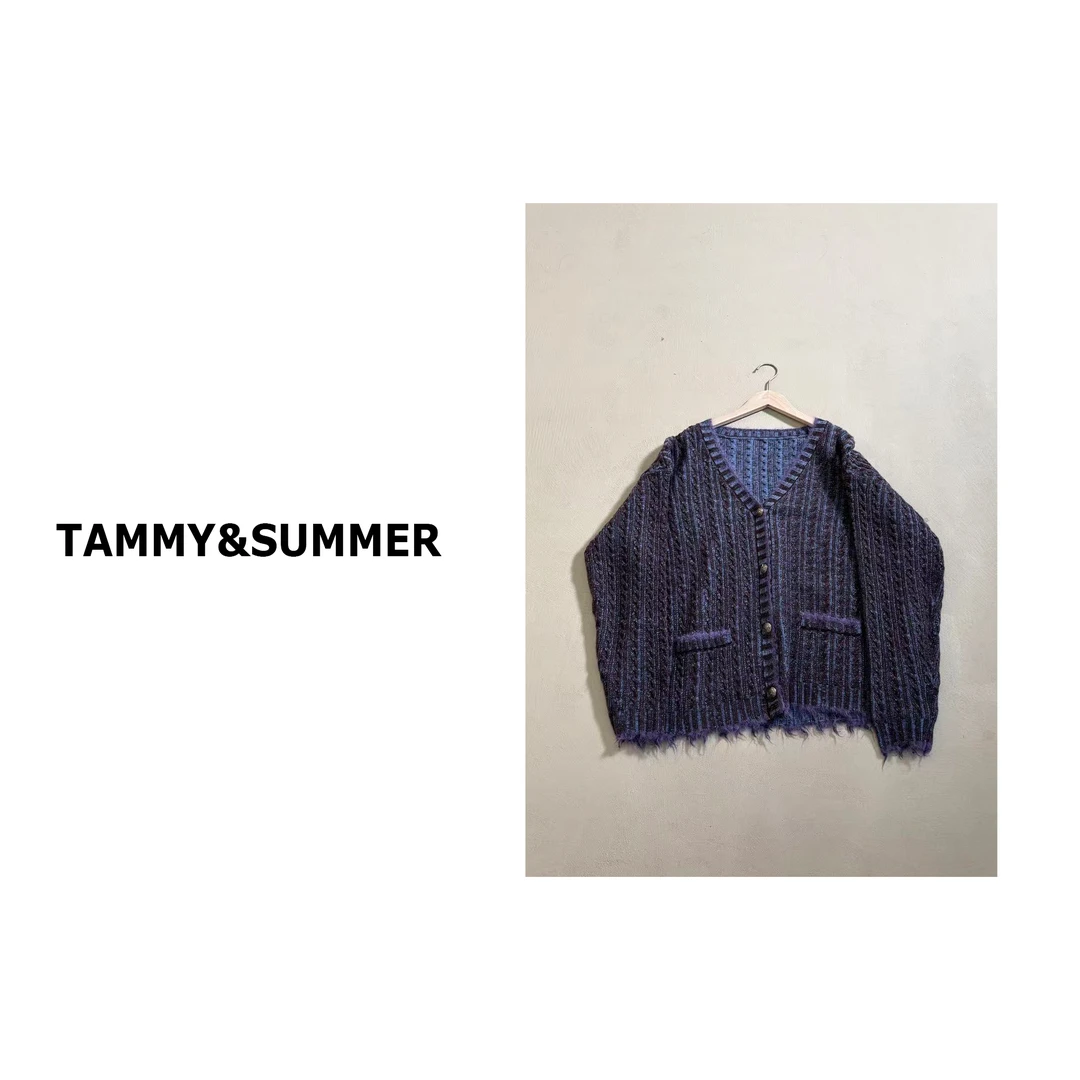 【Tammy&Summer】羊毛混纺绞花设计时尚V领开衫慵懒风针织毛衣25766