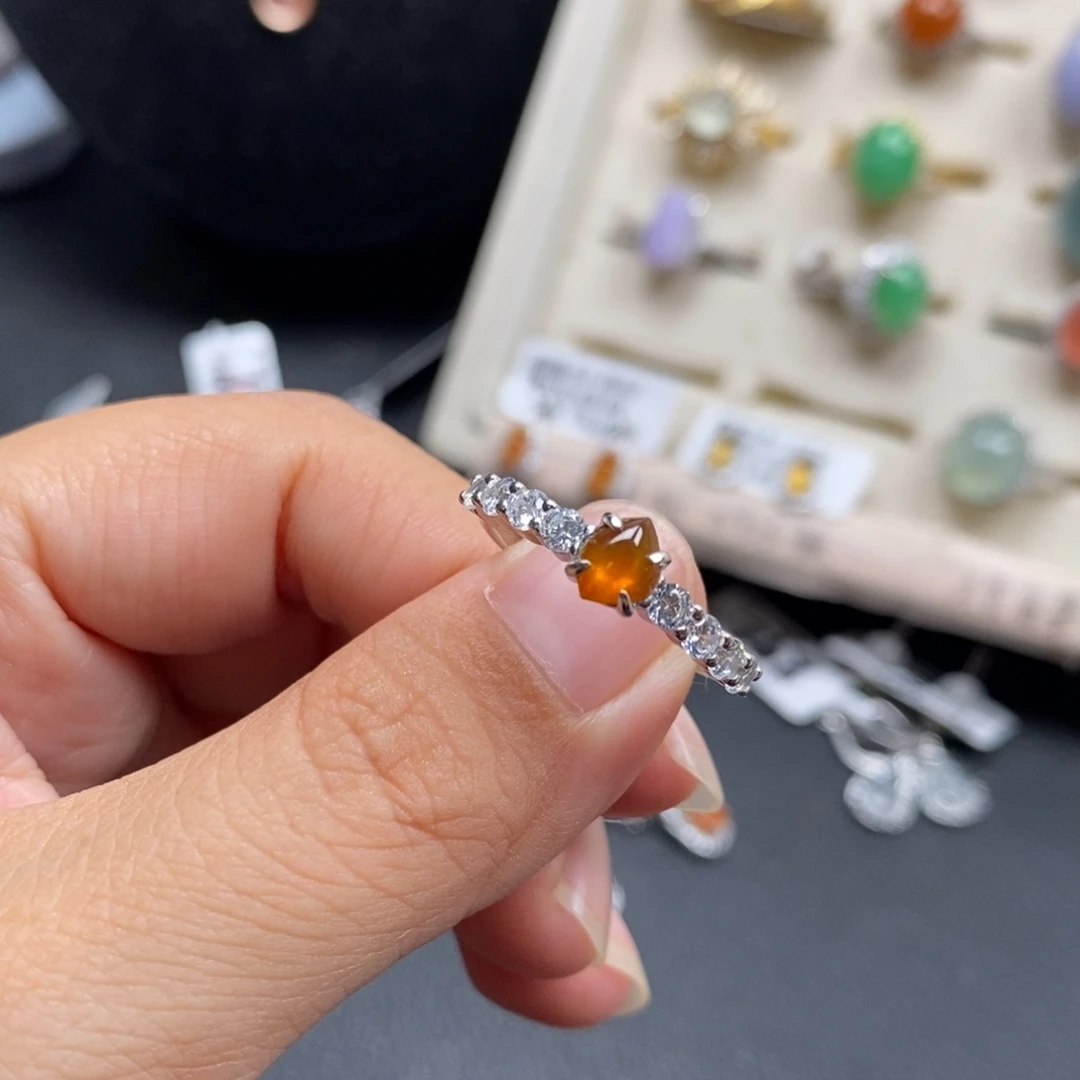 翡翠银S925镶嵌戒指