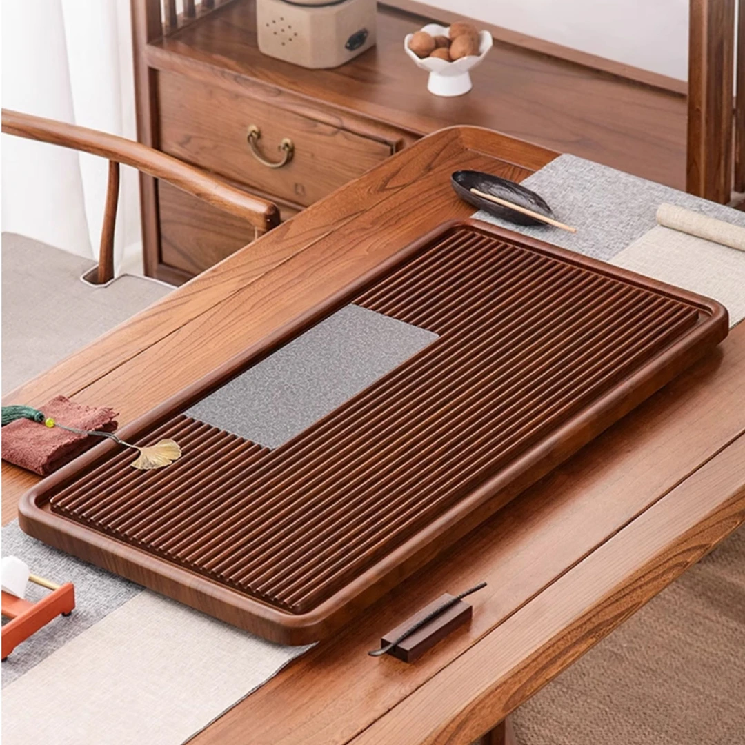 实木茶盘家用排水新中式整块功夫茶具套装办公室大号高端款泡茶台