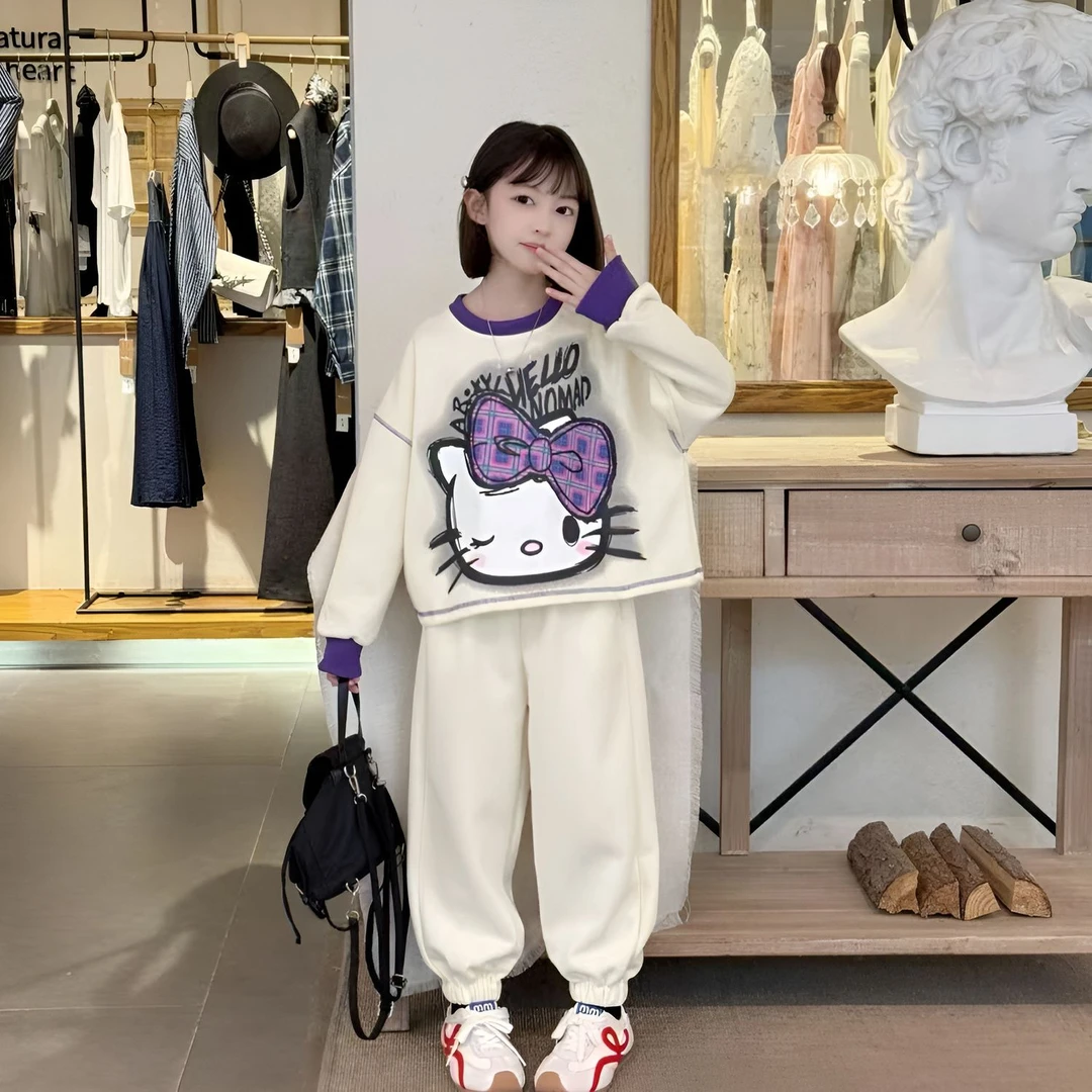 女童运动套装秋装2025新款时髦女大童春秋洋气卫衣儿童秋季阔腿裤