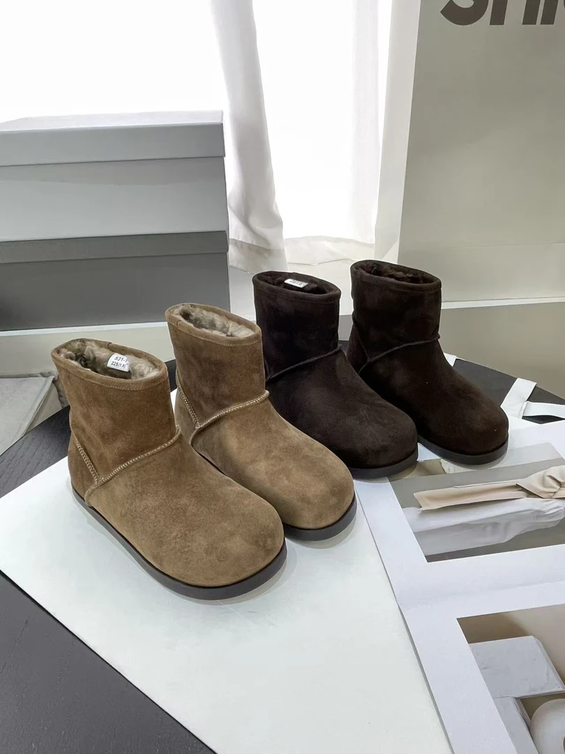 SHEENSEA诗姗姗2025冬季新款真皮时尚套筒加绒保暖雪地靴531-1