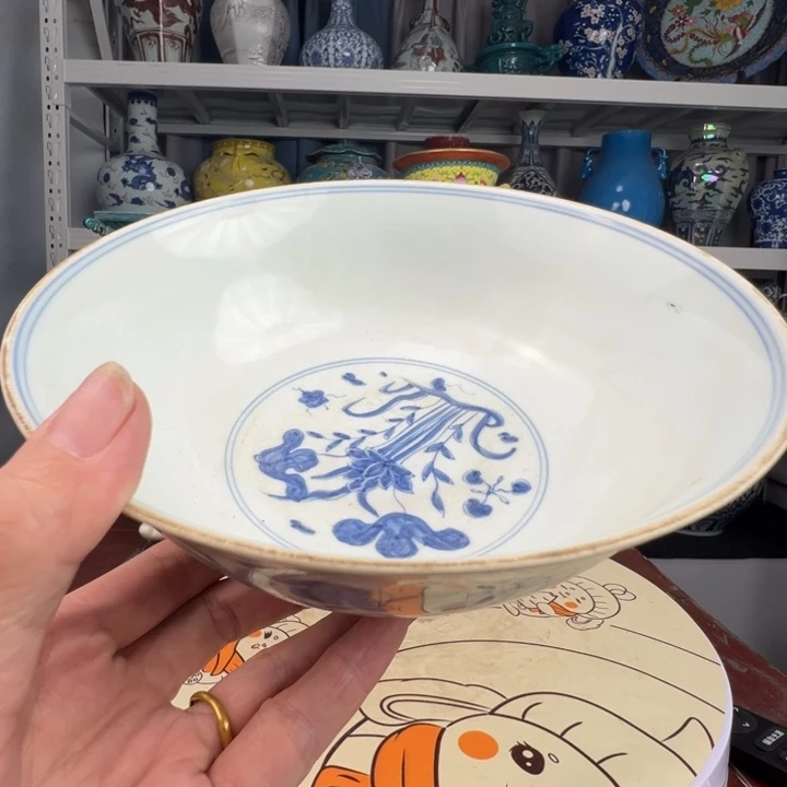 其他陶精美瓷器青花花鸟碗