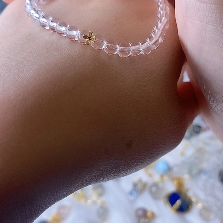 18K金镶嵌手链水晶手链4mdiy