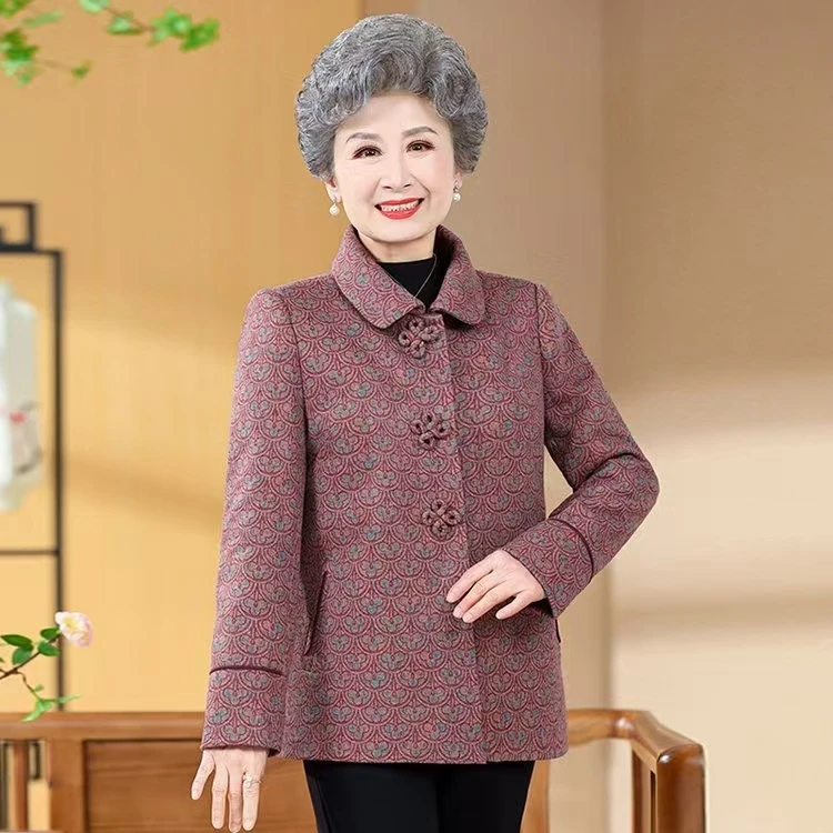 中老年人春秋冬女外套奶奶春秋长袖外套60-70岁80妈妈老太太衣服