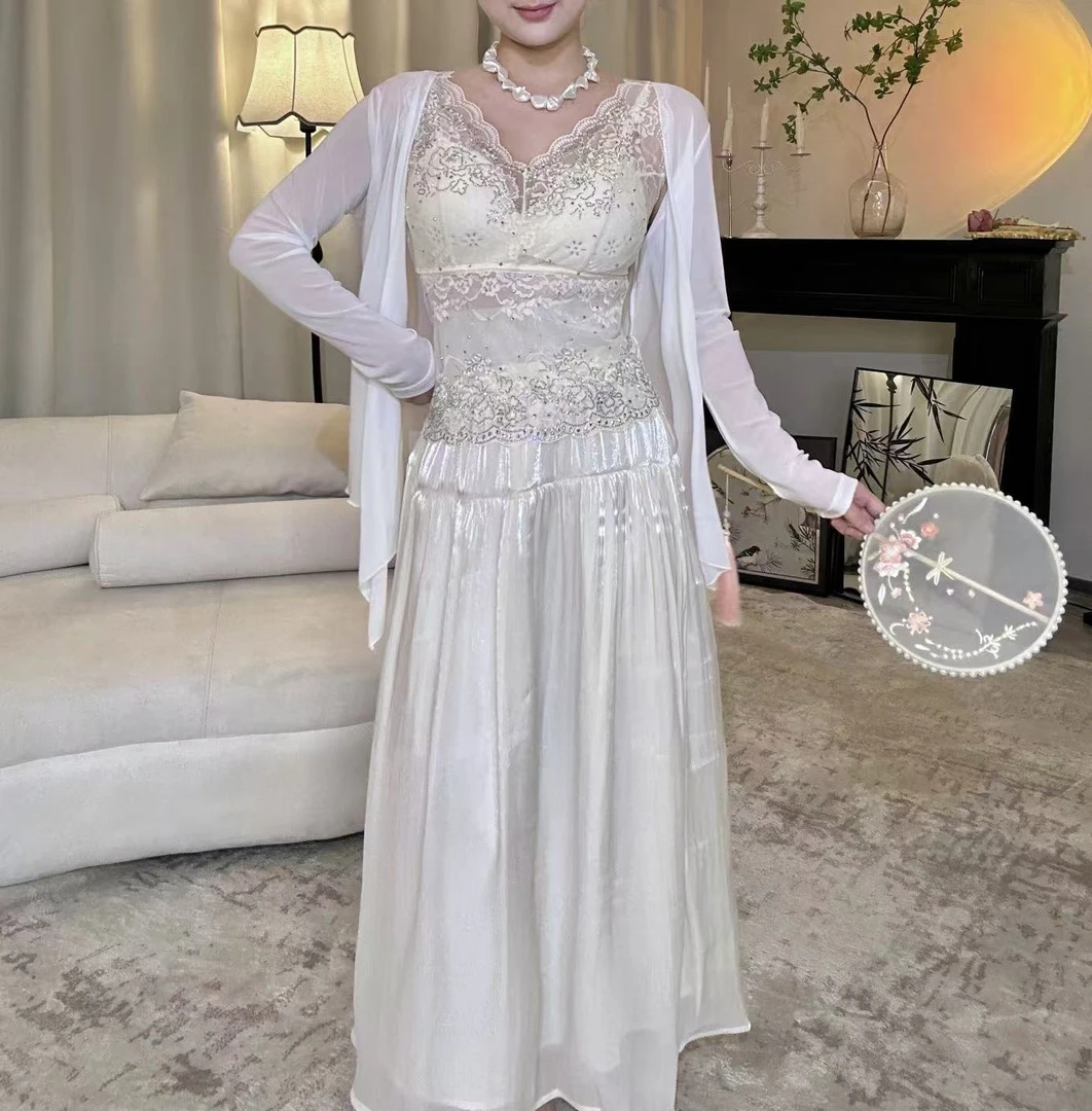 休闲风波西米亚风时尚显瘦重工长裙套装