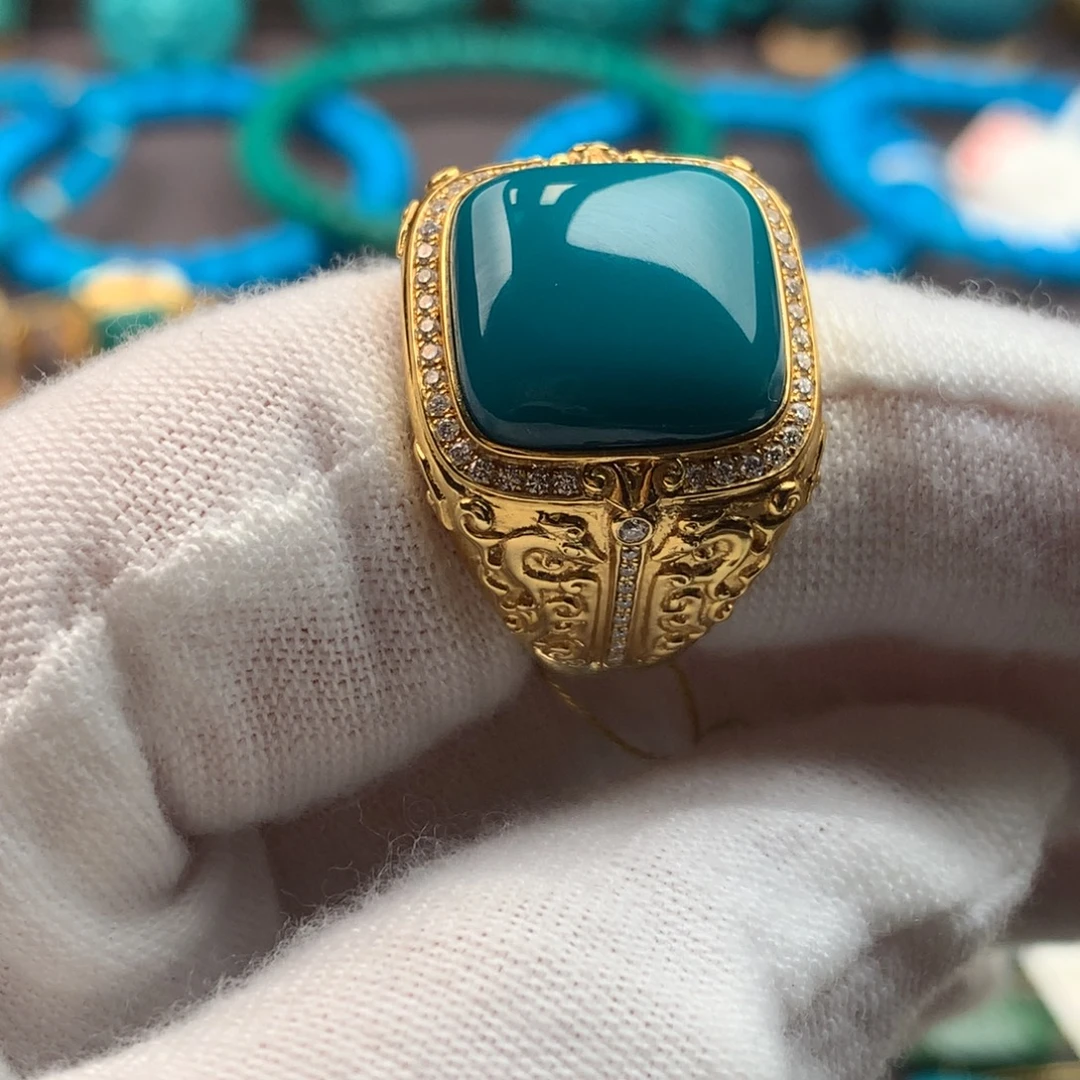 绿松石18K金镶嵌绿松石