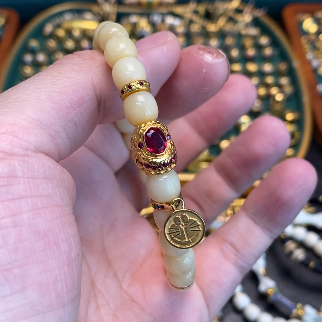 合成立方氧化锆手链足金镶嵌