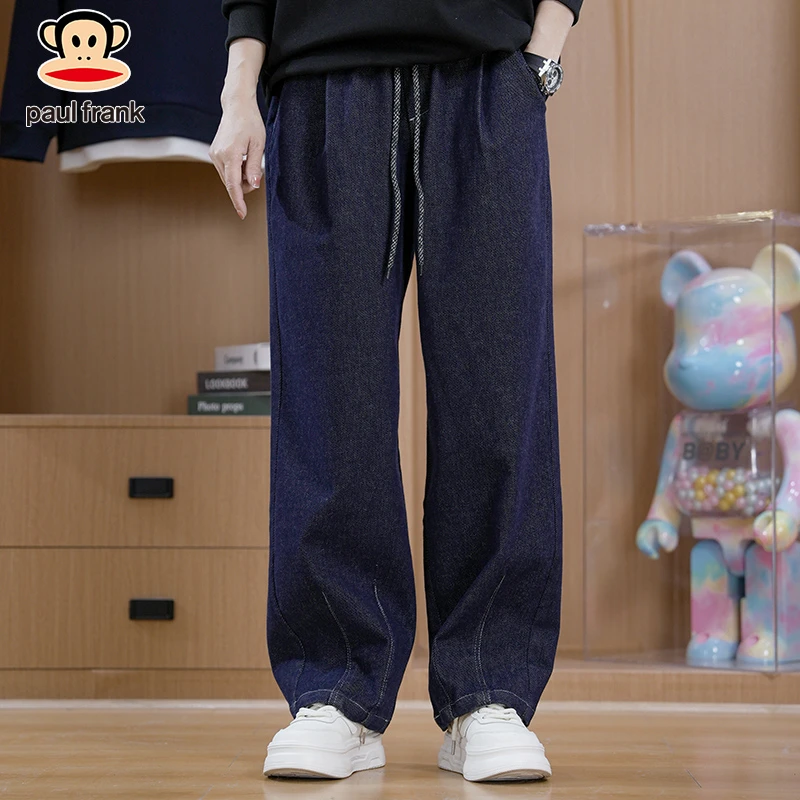 paul frank/大嘴猴2025新款春季阔型牛仔裤日系休闲百搭长裤潮流