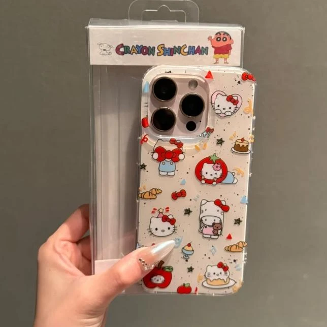 奥菲顿泼墨kt猫插画适用iPhone16大孔手机壳华为vivo小米15oppo套