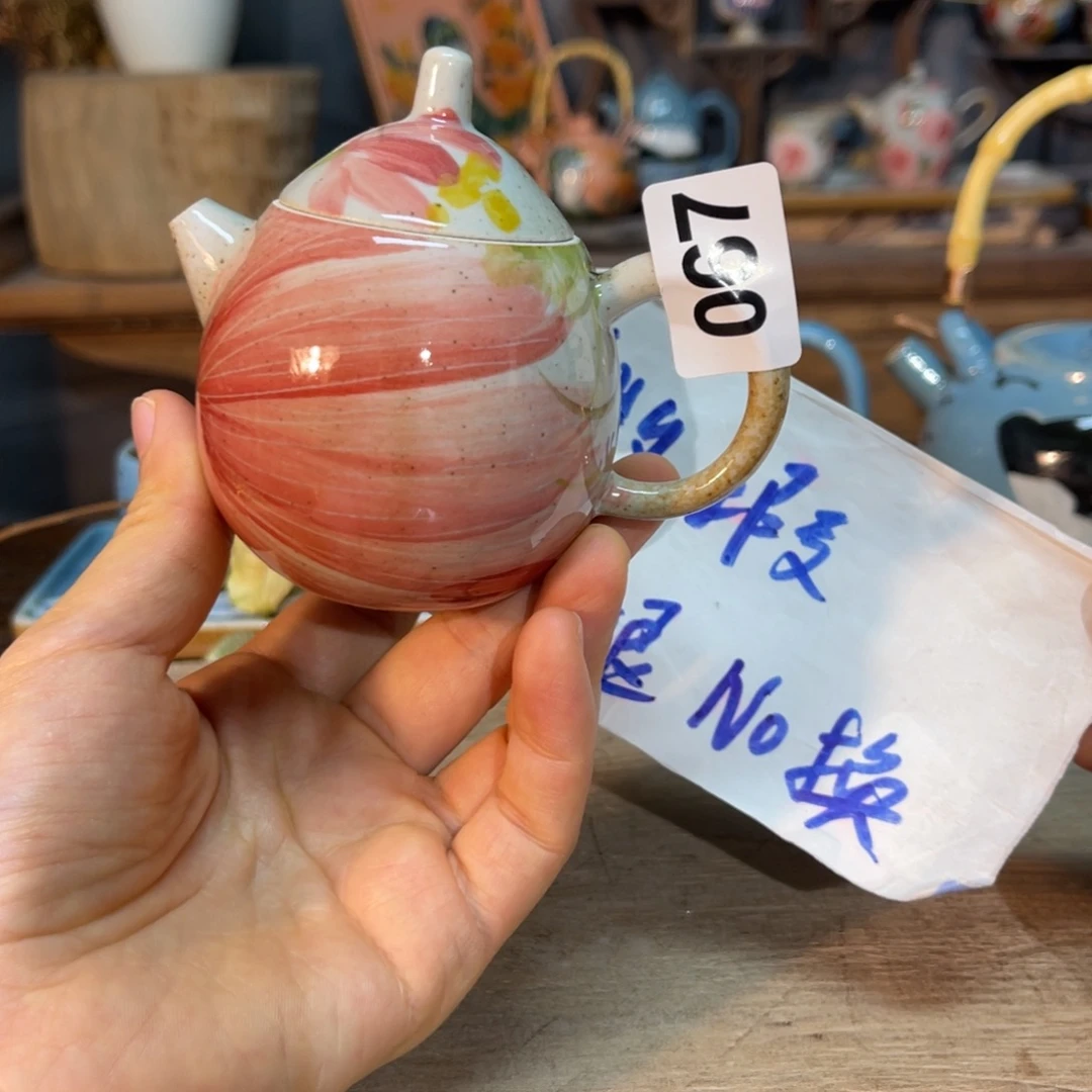 壶素浅陶瓷手工手绘