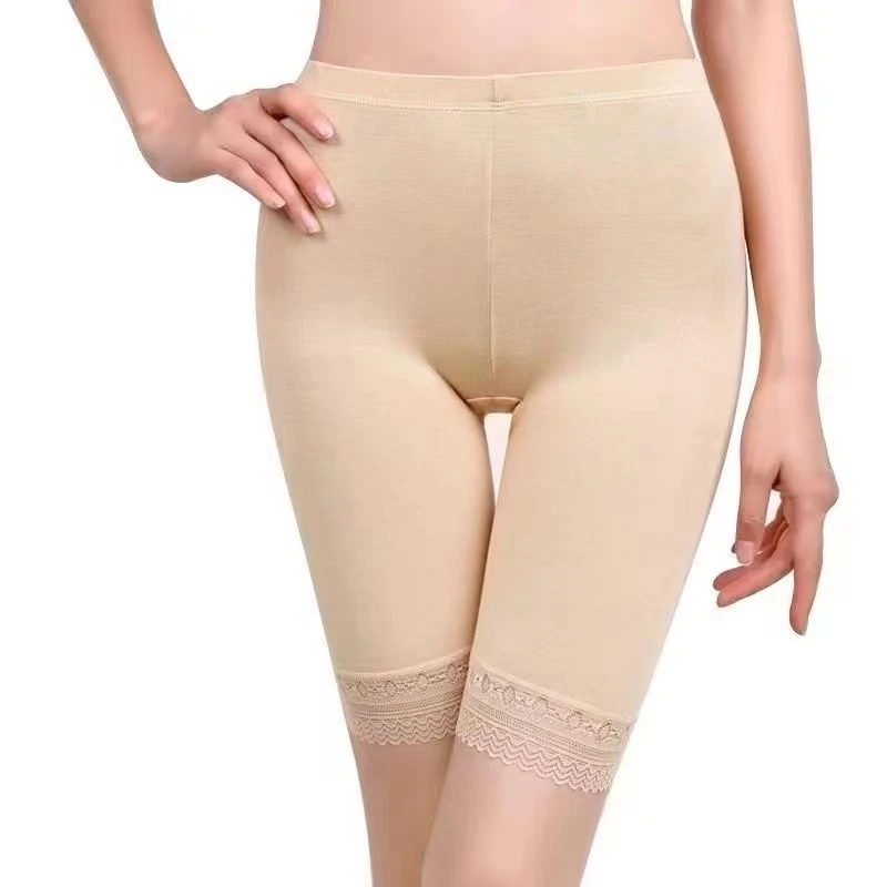 【金普银发】保暖学院风拼接安全裤刺绣打底裤美体蕾丝流浪丹宁风