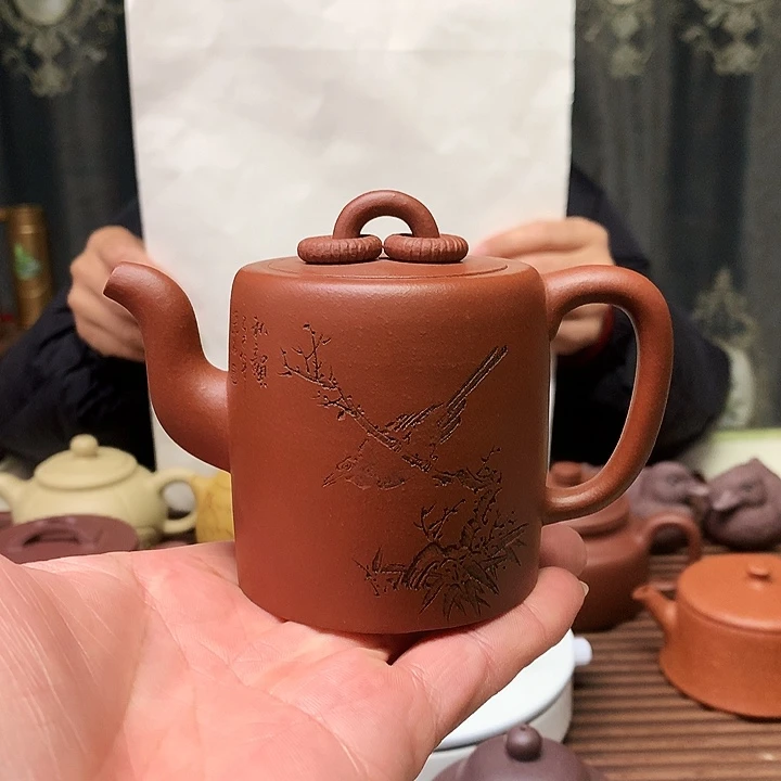 茶壶紫砂双圈原矿紫泥200毫升