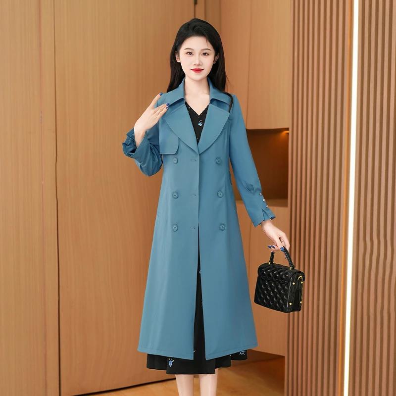 优雅新款气质时尚大气减龄休闲收腰显瘦风衣洋气中长款外套