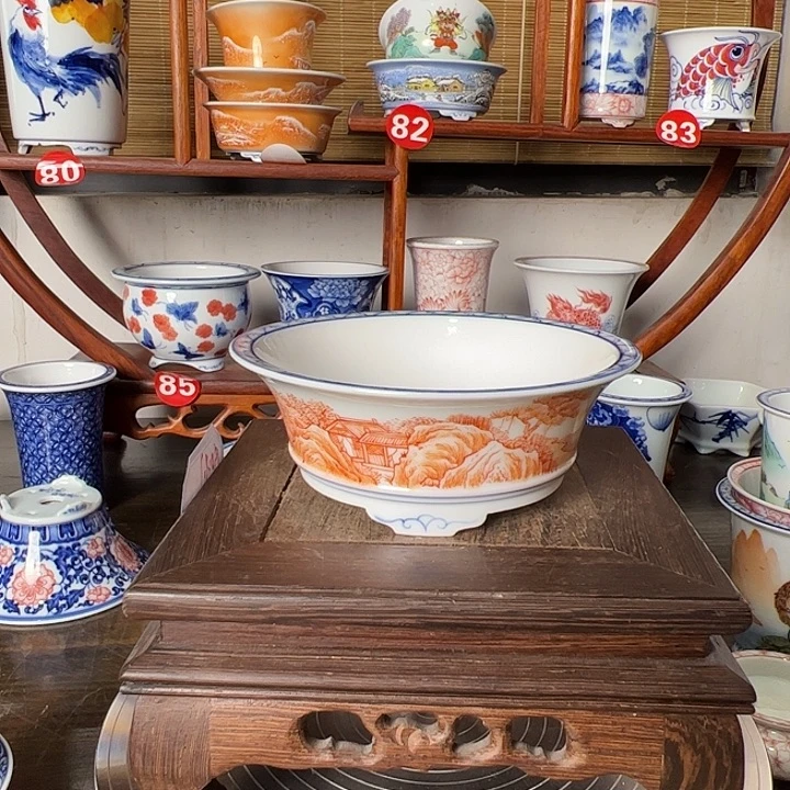 摆件墨奈手绘陶瓷花盆
