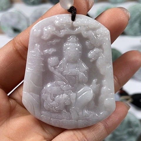 翡翠颈饰未镶嵌文殊菩萨福利