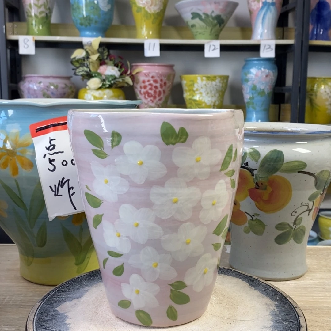 景德镇手工手绘陶瓷花盆