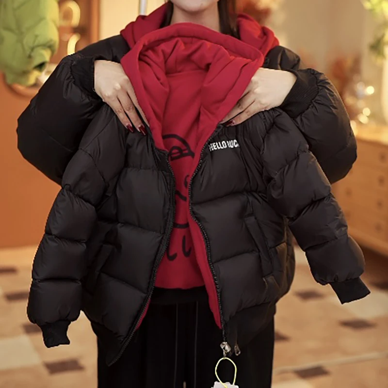 【XH】小黄鸭儿童羽绒服男女童宝宝冬季加厚保暖连帽面包服HTXY017