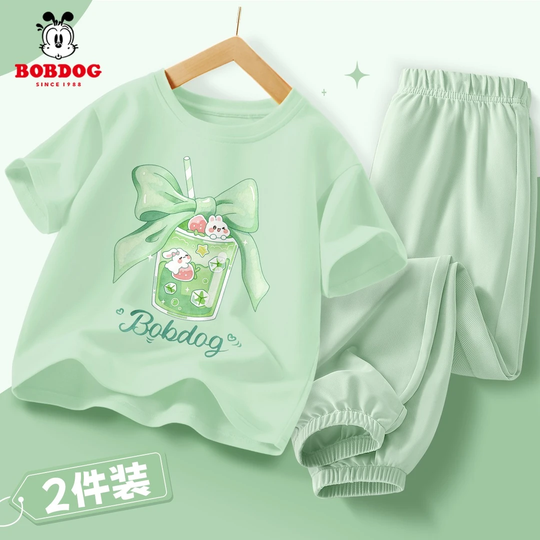 巴布豆卡乐女童夏套装2026新款夏季女大童时髦洋气衣服儿童夏装女