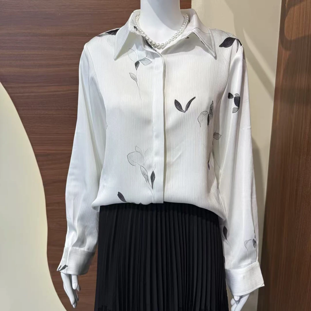 GD 02234气质精致优雅通勤印花衬衣