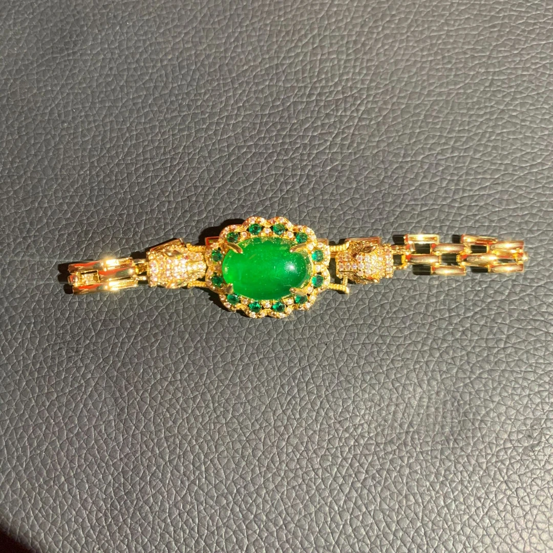 翡翠蛋面镶嵌手链（多样发其一）B216