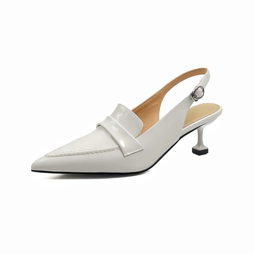 柒嘉高定轻奢真皮手工鞋高级感细跟尖头高跟鞋