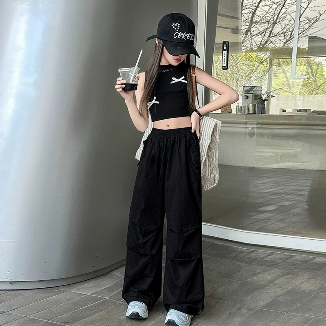 女童夏季薄款工装儿童速干休闲直筒女大童工装裤女夏薄款