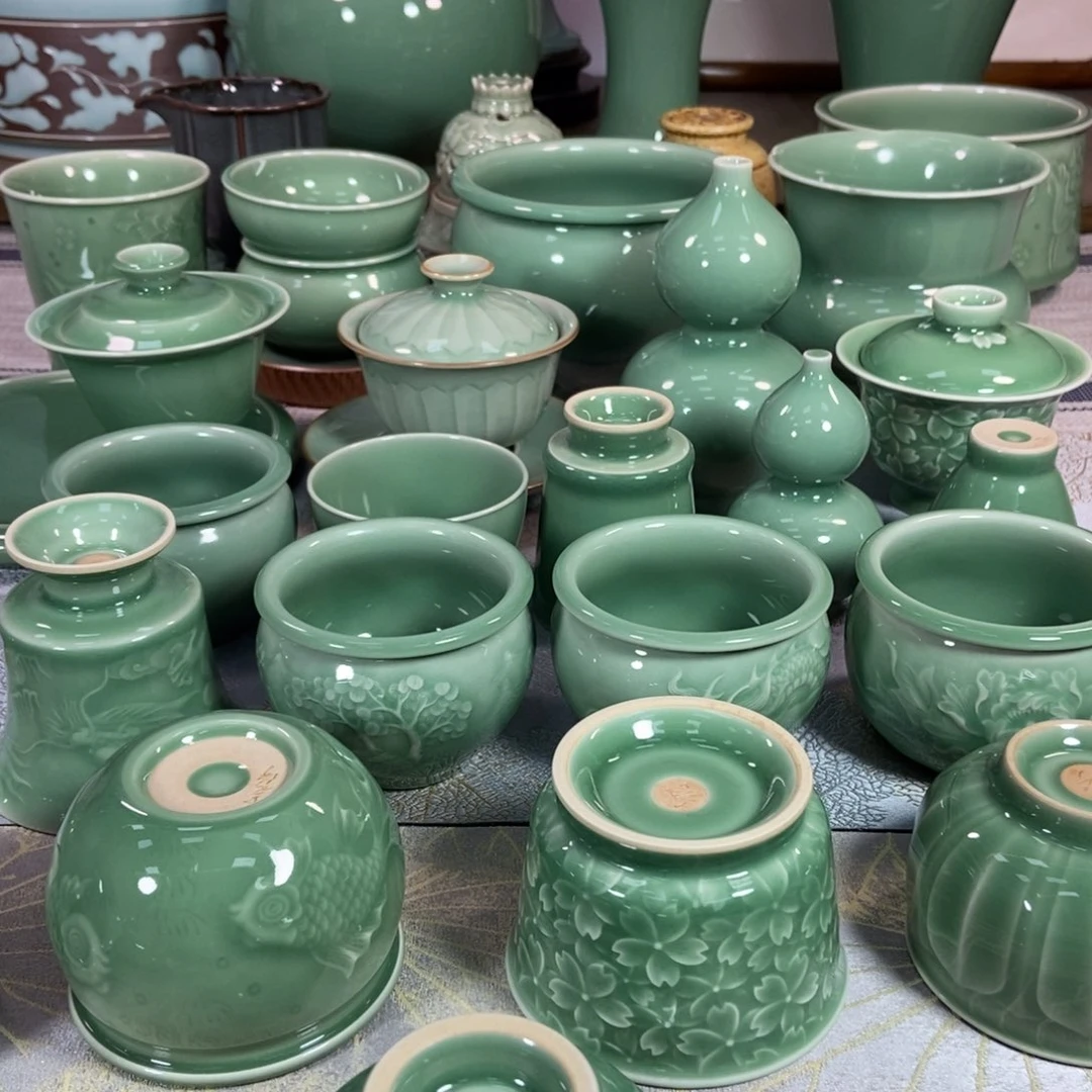 龙泉青瓷茶器手工壶蜻*