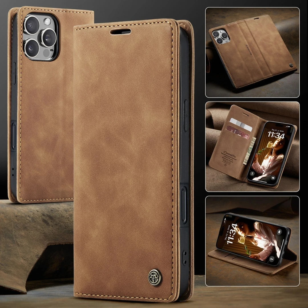 复古磨砂皮套适用于iPhone16/Pro防摔14ProMax高级感苹果手机壳