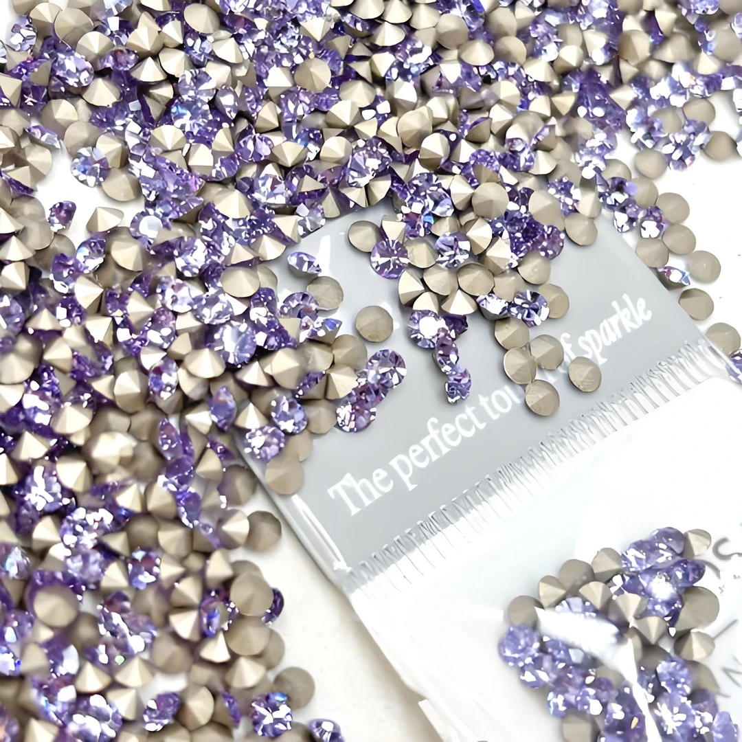 【钻多多美甲饰品】爆闪彩色流行尖底钻