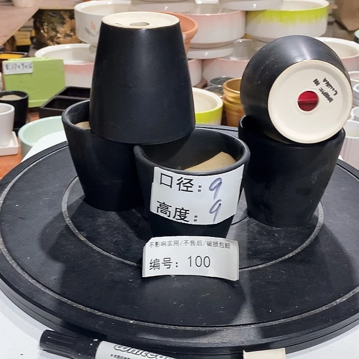 微瑕花盆-100-口9×9-5个黑