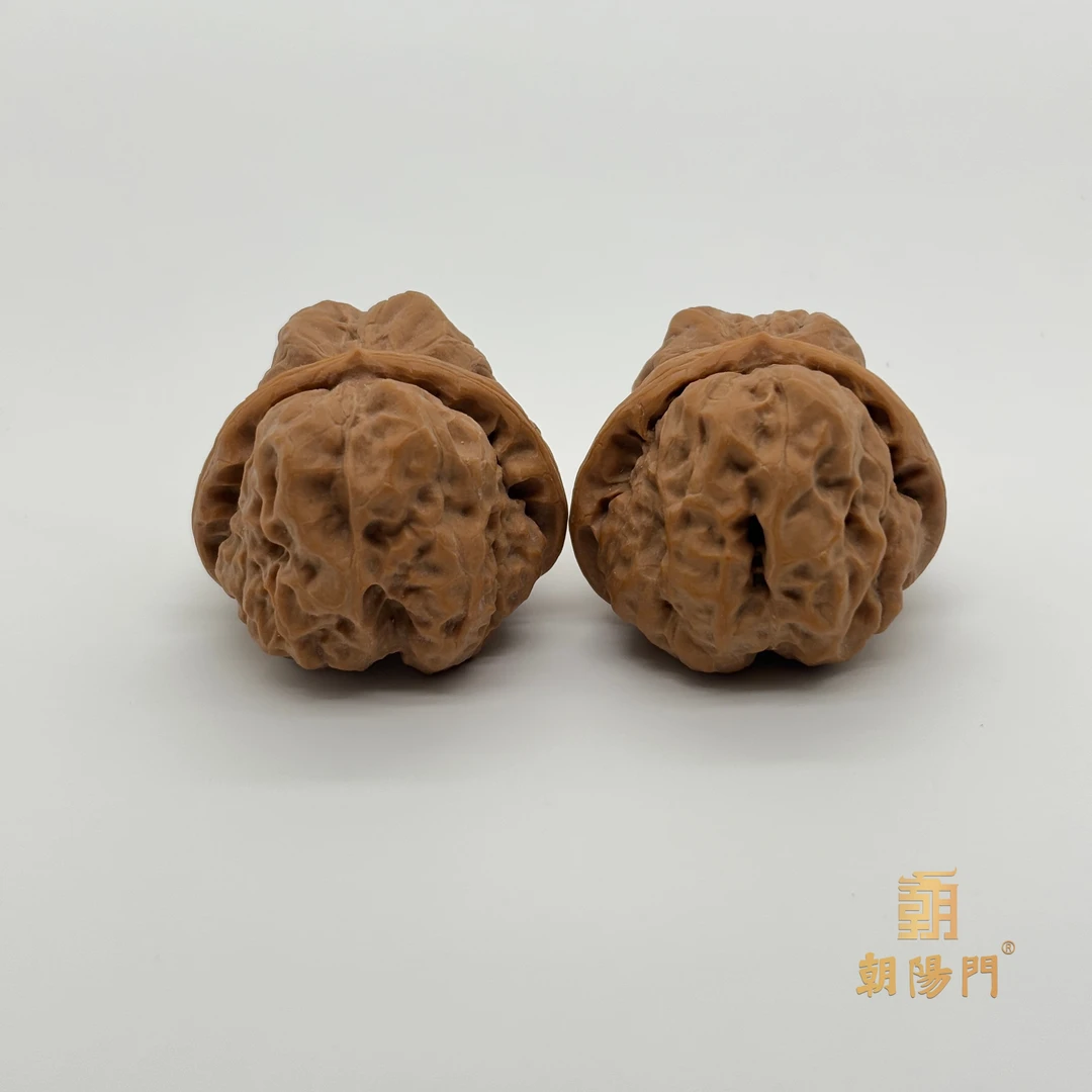 “三角蛙”文玩核桃蛤蟆头一对皮质细腻蟾型立体