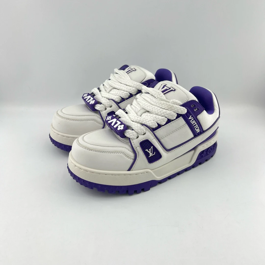 37.5码/LV路易威登/Trainer白蓝胖丁时尚板鞋/99新/11327326