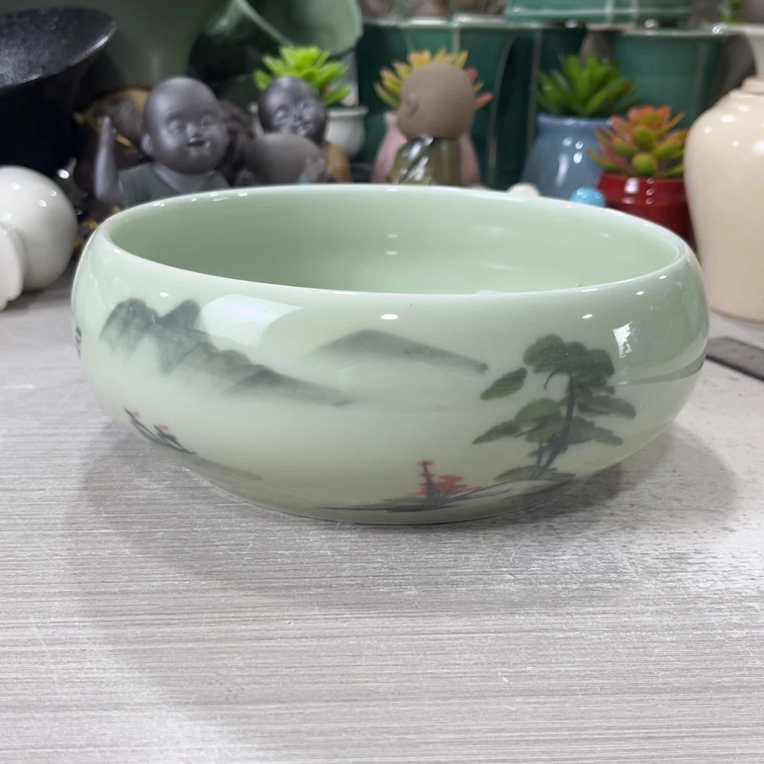 陶瓷绿植多肉微瑕花盆口径18*7.5无孔