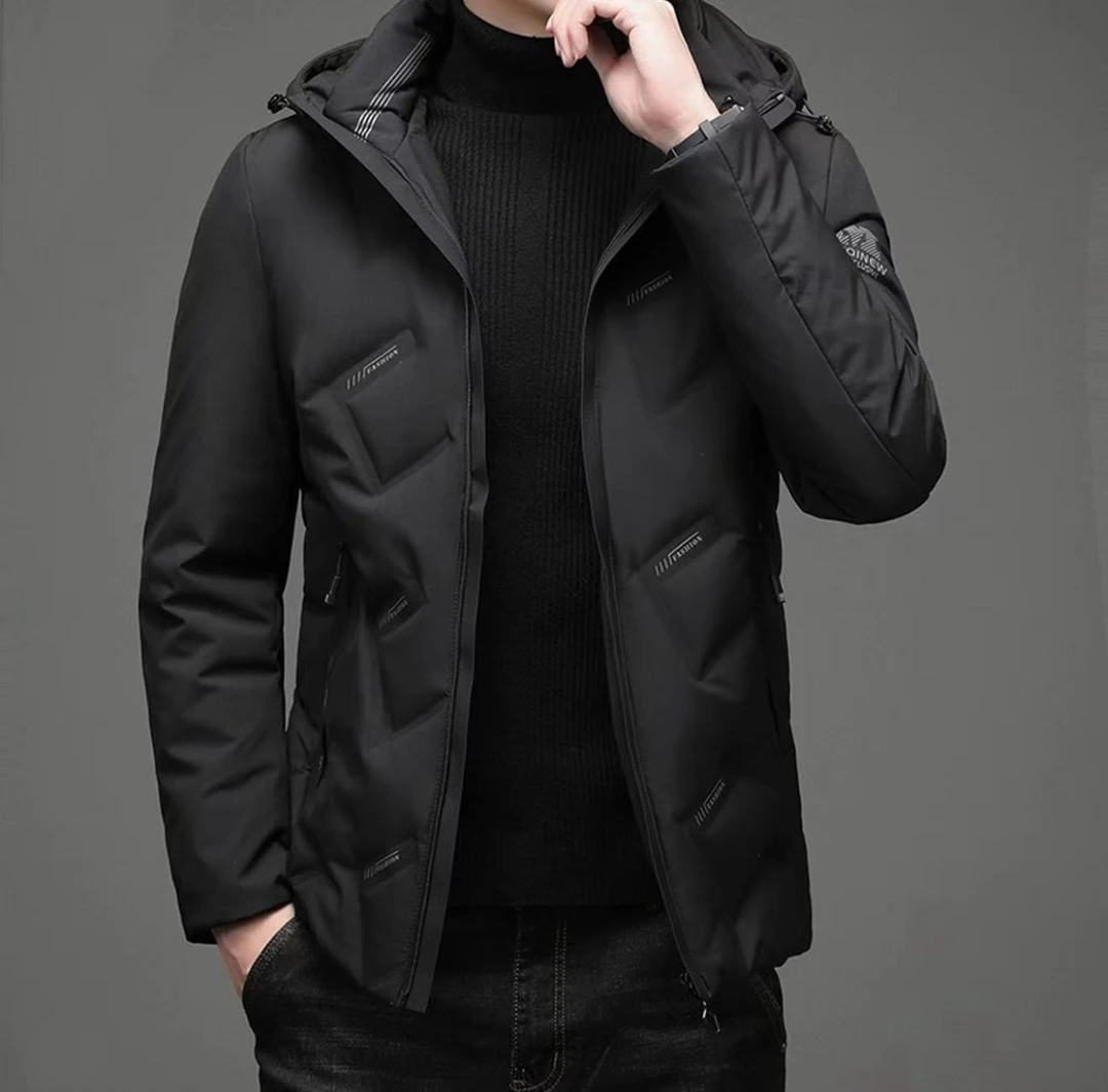 2025冬季百搭羽绒服男款男士轻薄保暖宽松连帽休闲外套男801