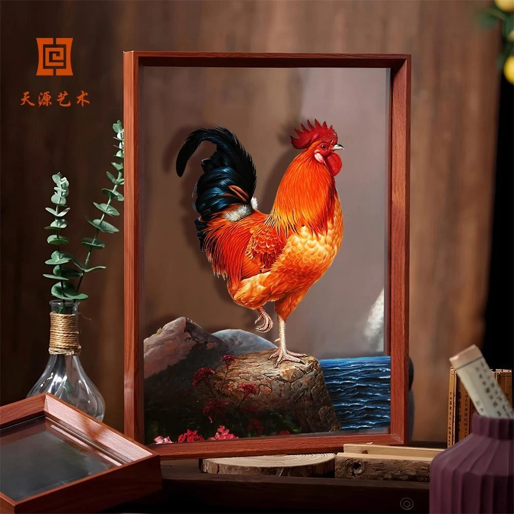 《鸿运公鸡1》喜庆手工艺品创意桌摆礼品办公室客厅摆件家居装饰