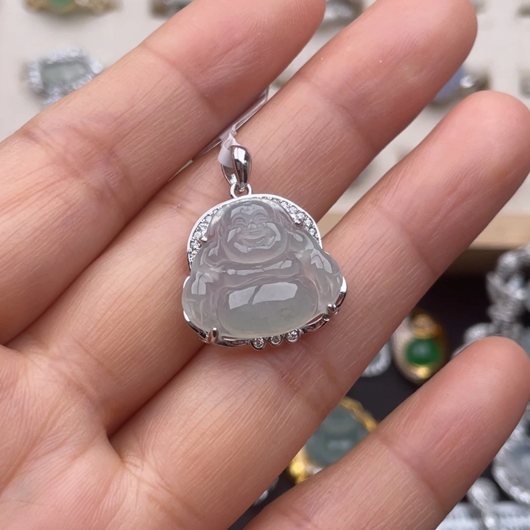 翡翠银S925镶嵌吊坠(不含链)