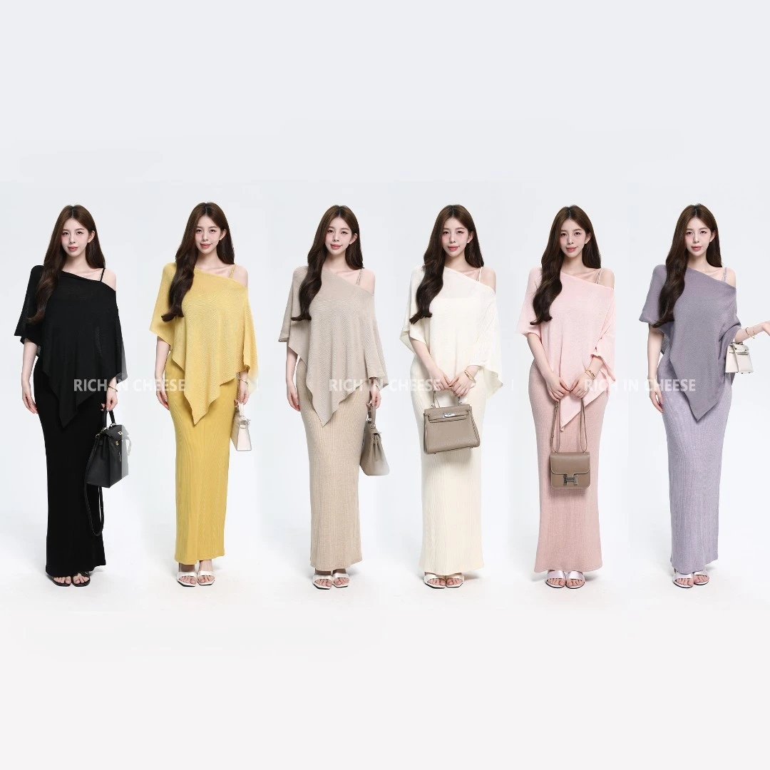 舒胡蕾 清冷千金 套头披肩气质百搭针织显瘦时尚无袖简约吊带裙