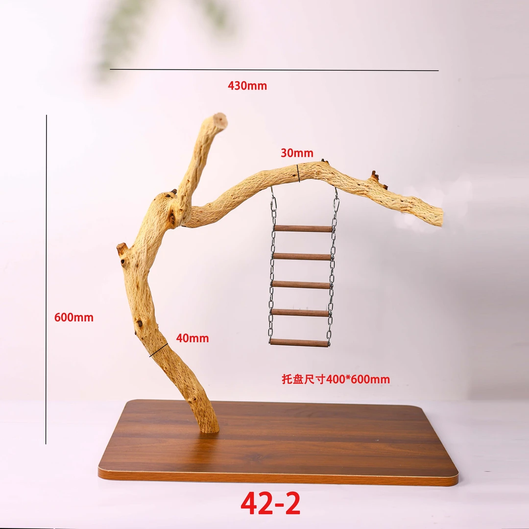 洪屿鹦鹉桌面站杆实木野梨木站杆异形宠物站棍鸟树枝站杆不规则