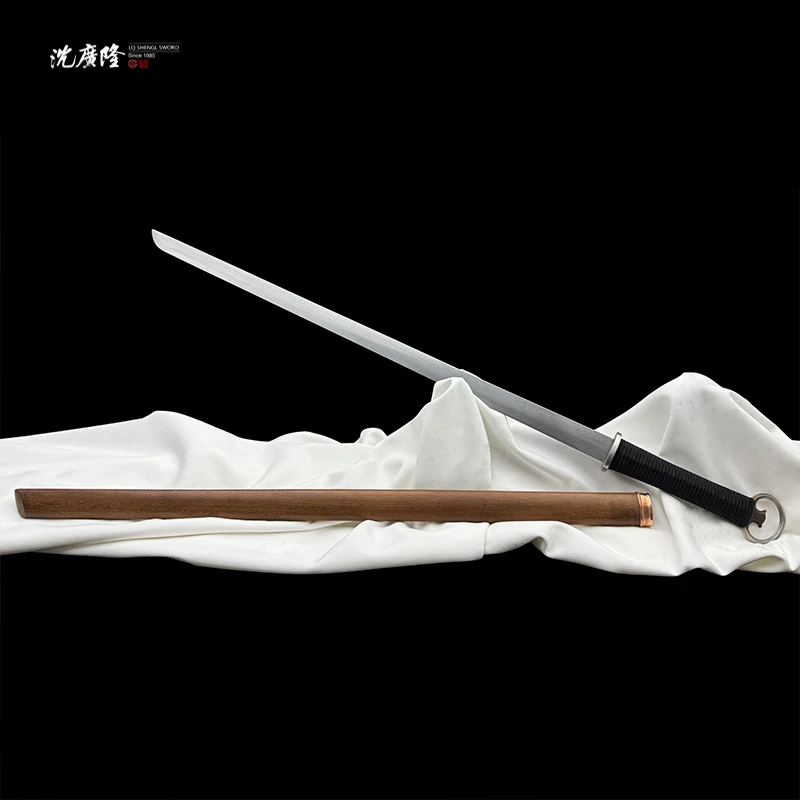 龙泉沈广隆-无尽环首刀 重蚁木 花纹钢 手工 宝剑 未开刃