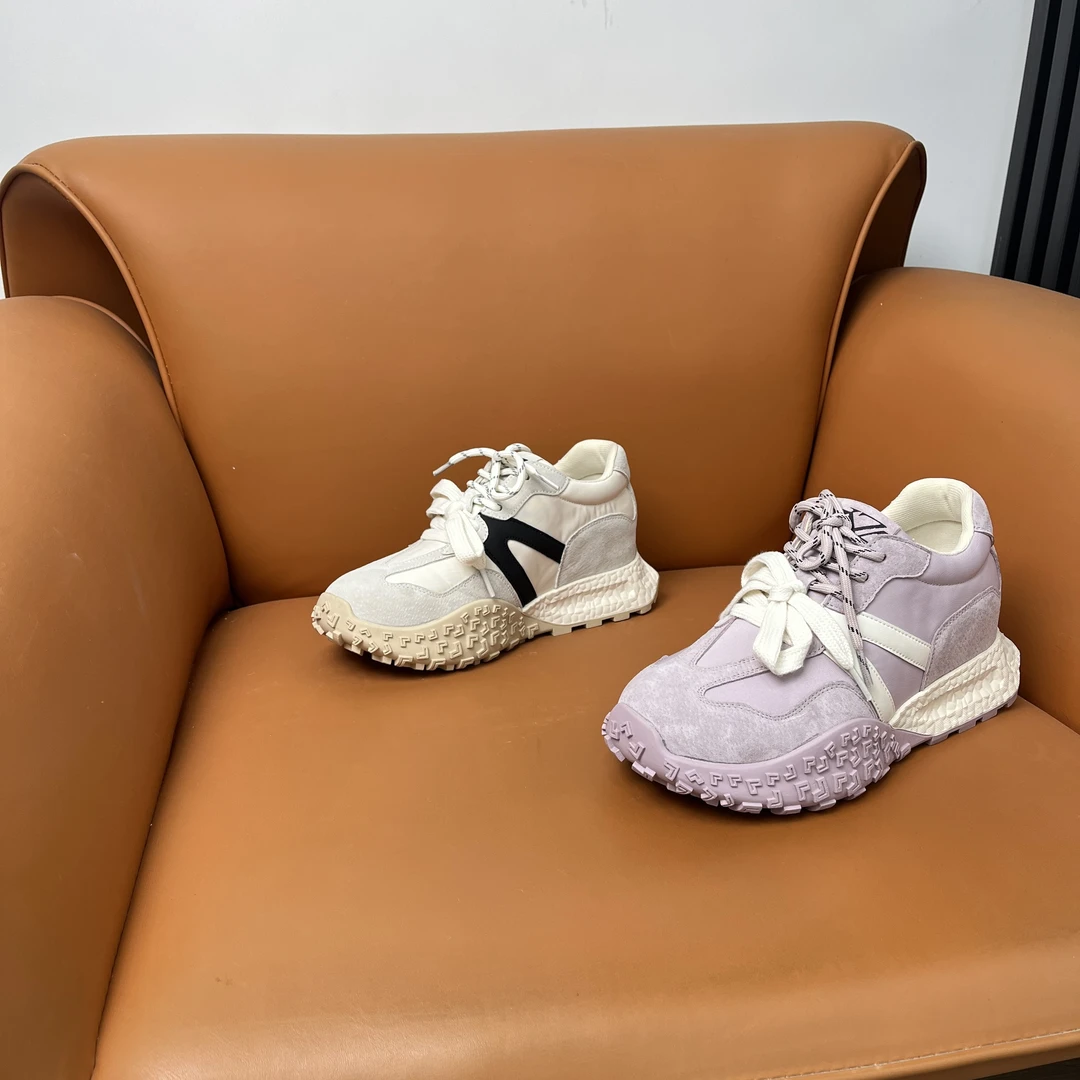 【春云竹雨】7cm平增高 2025新款双色拼接德训低帮学院风休闲鞋826